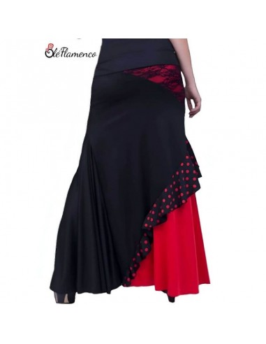 Falda de Baile Flamenco con Cintura Ancha y...