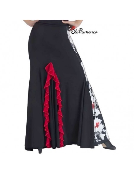 Falda de Baile Flamenco con Cintura Alta y 5 Palas