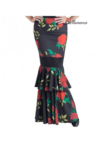 Falda de Baile Flamenco Estampada con Volantes