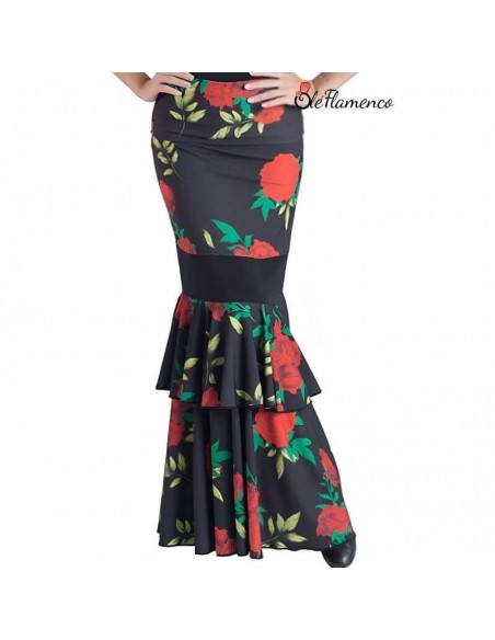 Falda de Baile Flamenco Estampada con Volantes