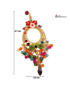 Pendientes Flamenca de Aro con Detalles Florales 2