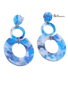 Pendientes de flamenca Aros Azul con Vetado Único