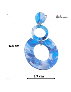 Pendientes de flamenca Aros Azul con Vetado Único 2