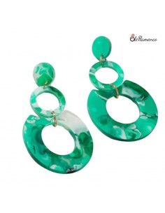 Pendientes de Flamenca Aros Verdes con Vetado...