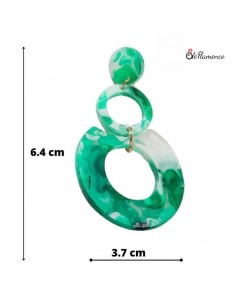 Pendientes de Flamenca Aros Verdes con Vetado... 2