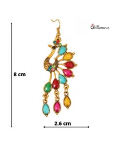Pendientes Flamenca Pavo Real - Largos y Coloridos 2