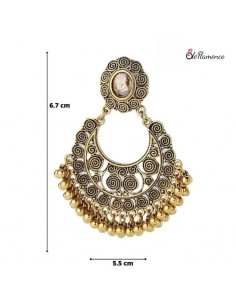 Pendientes Flamenca de Aro Dorado Repujado 2