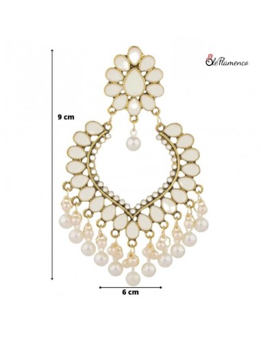 Pendientes Flamenca Aros con Lágrimas - Lacado...