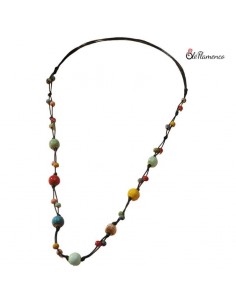 Collar de Cordón con Bolas de Cerámica 2
