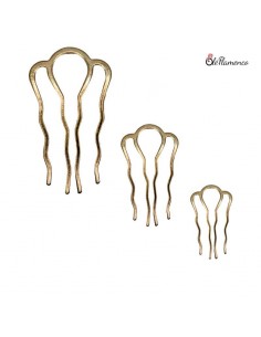 Trío de Peinetas Doradas Minimalistas - Accesorio...