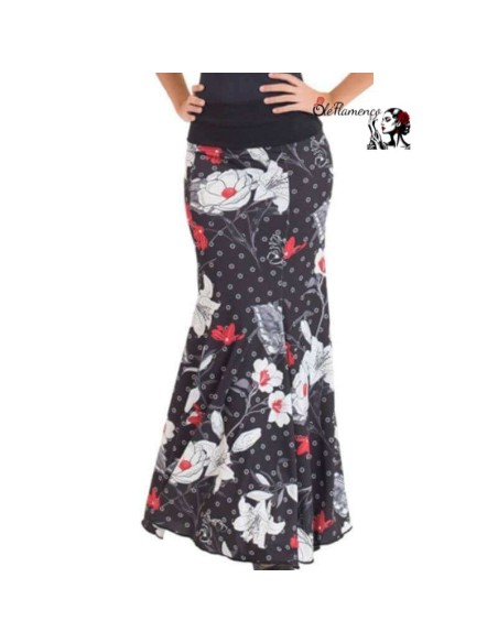 Falda flamenca entallada licra estampada