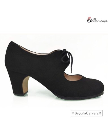 Zapatos baile flamenco semiprofesional cordones Ante