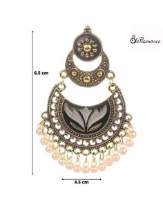 Pendientes de flamenca Aro negro y perlas 2