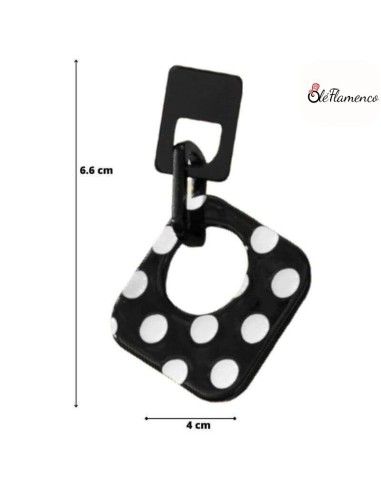 Pendientes de flamenca lunares negro y blanco...