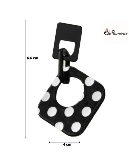 Pendientes de flamenca lunares negro y blanco originales
