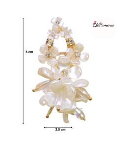 Pendientes de flamenca aro flor anacarados 2