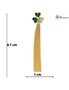 Pendientes de flamenca Trébol con flecos dorados 2