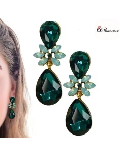 Pendientes de flamenca Lagrima verde