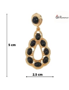 Pendientes de flamenca Aro lagrima negro 2