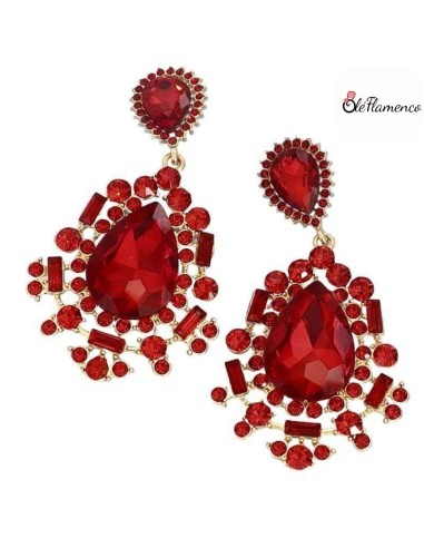Pendientes de flamenca Rojo Diamante