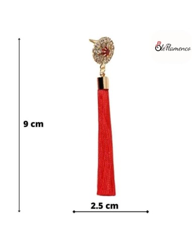 Pendientes de flamenca  flecos Rojos