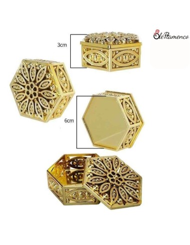 Pendientes de flamenca aros de metal dorado con...