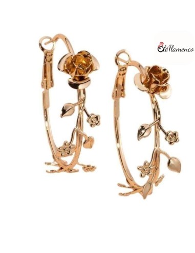 Pendientes de flamenca aros de metal dorado con...
