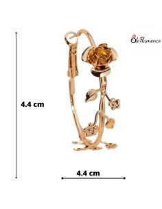 Pendientes de flamenca aros de metal dorado con flor metal 2