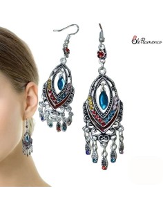 Pendientes de flamenca Lagrima Azul