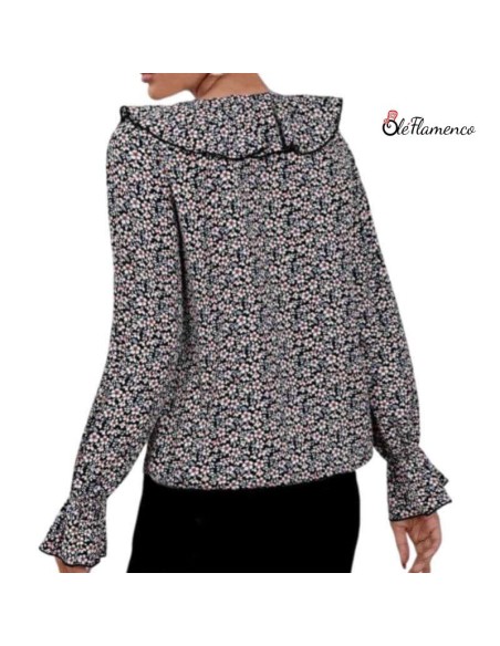 Blusa Estampada de Mujer con Volantes y Aire Flamenco