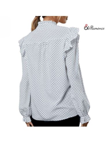 Blusa de Mujer con Canesú de Lunares y...