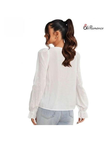 Blusa de Mujer con Bordado Elegante-Calidad y Estilo en Algodón