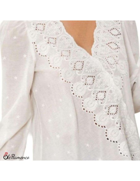 Blusa de Mujer con Bordado Elegante-Calidad y Estilo en Algodón