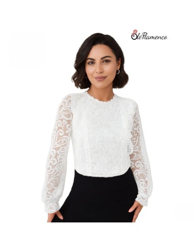Blusa Flamenca Encaje con volante