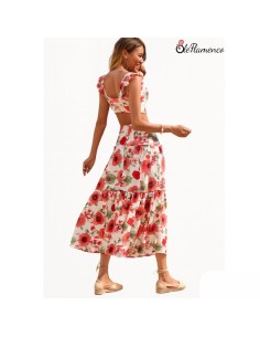 Conjunto de dos piezas floral para romería Amapola 2