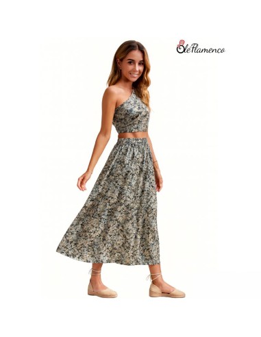 Conjunto de dos piezas floral para romería...