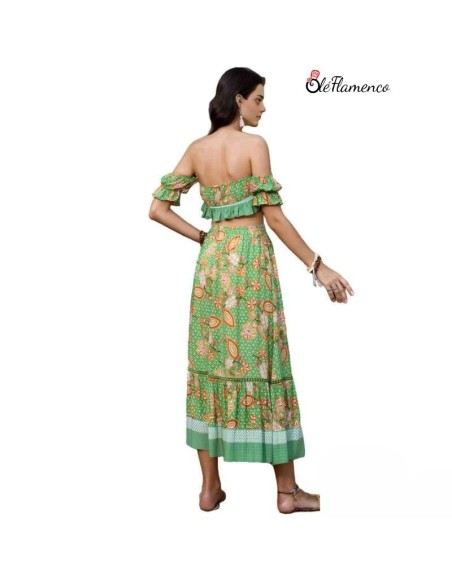 Conjunto floral dos piezas para romeria Verde