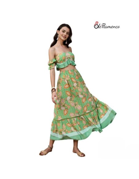 Conjunto floral dos piezas para romeria Verde