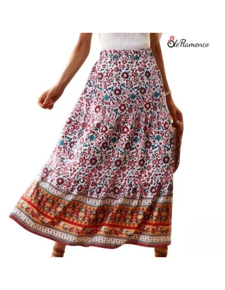 Falda floral para romeria Alba
