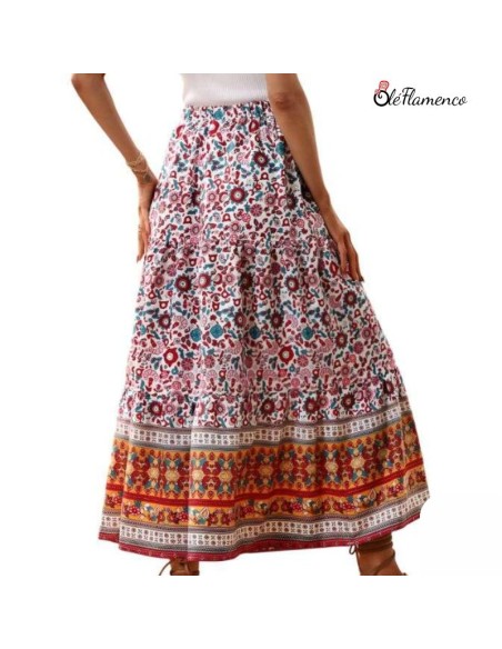 Falda floral para romeria Alba