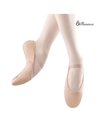 Suela completa de serraje en zapatillas de ballet de piel