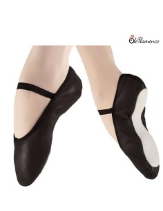 Zapatillas de media punta para danza en piel color negro