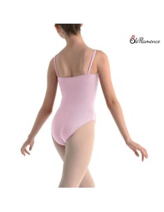 Maillot de danza en microfibra Tactel rosa con tirantes finos 2
